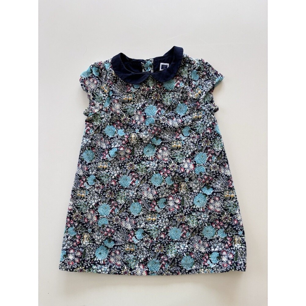 Janie & Jack Baby Girls Size 18-24 Months Floral Corduroy Shift Dress Preppy